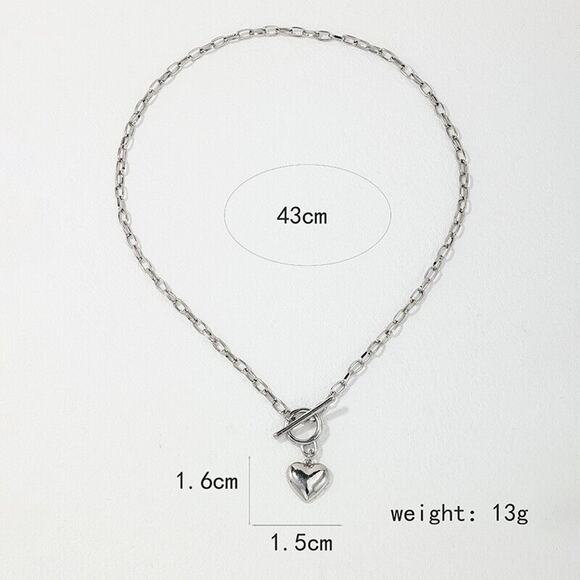 Gold Tone Heart Style Alloy Necklace Chain Fan Toggle Choker Chic Ellegant - Picture 2 of 7